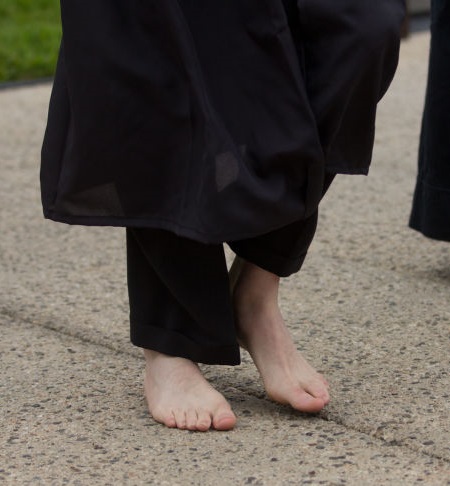 Bare feet at Caltech commencement